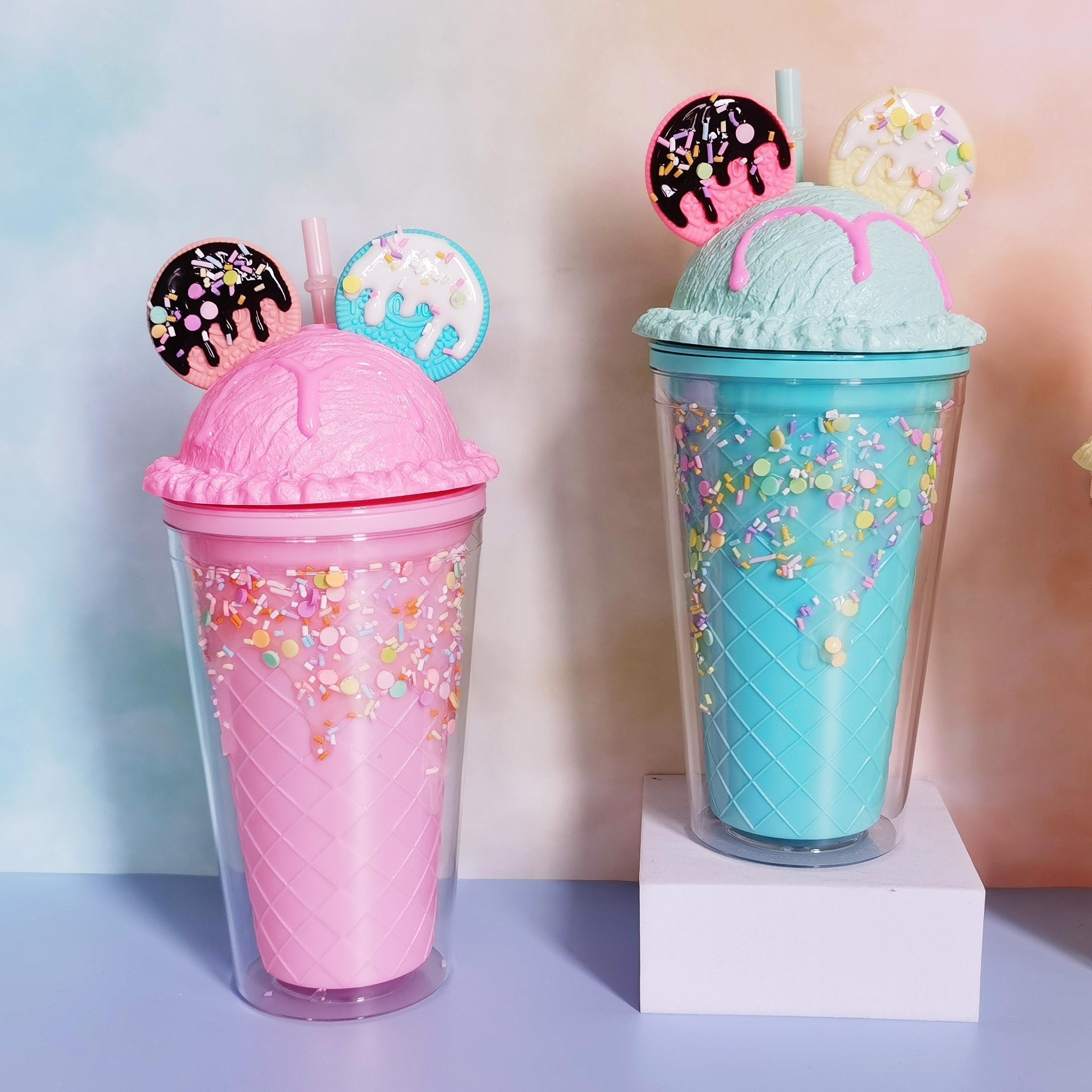 seelucky Ice Cream Travel Tumbler with Straw Girl Drinking Cup Freezer  Frosty Mug Picnic Birthday Pa…See more seelucky Ice Cream Travel Tumbler  with