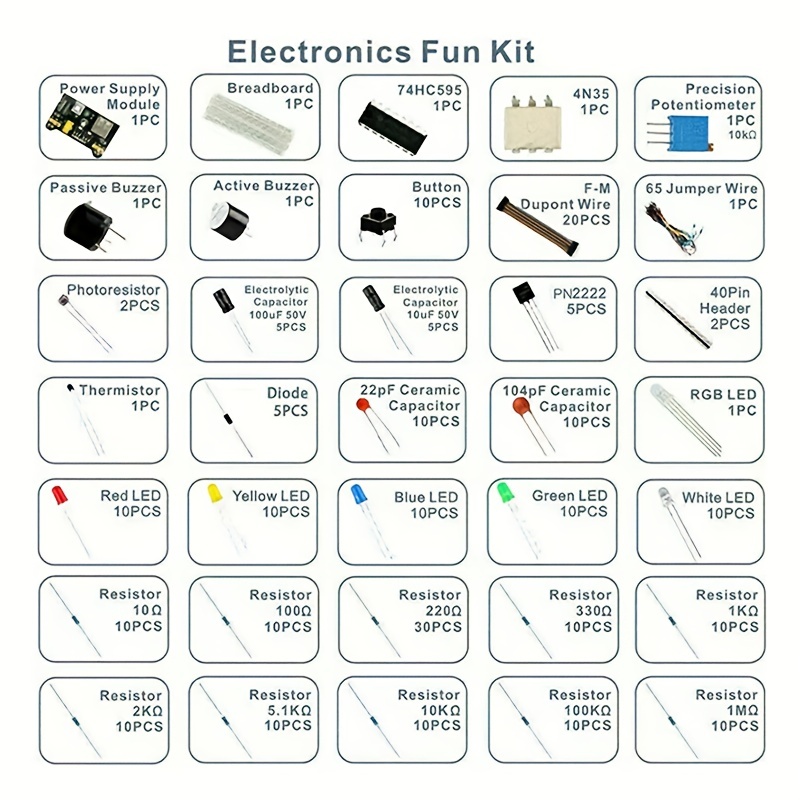 Kit Elettronico Completo Fai-da-te 830 Breadboard Jumper Wire Condensatore  Di Alimentazione LED Light ArduinoUNO Nano Mega Starter Kit Di Base - Temu  Italy