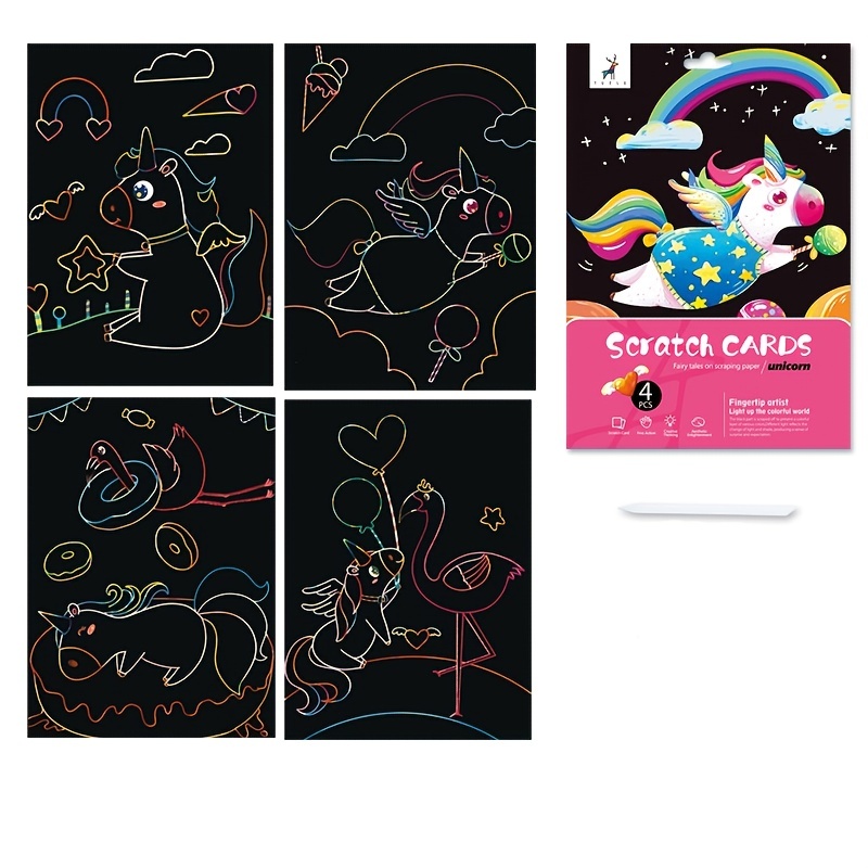 Scratch Art Kids House Fairy Tales Rainbow Scratch Paper - Temu