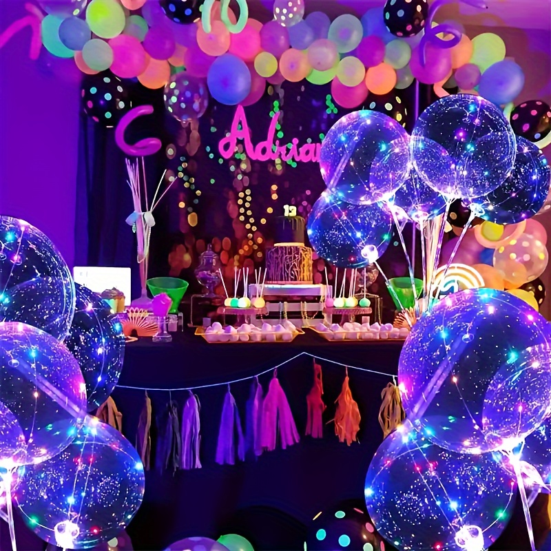 10Pcs/Set Clear LED light Up BoBo Balloons Luminous Bubble Balloon