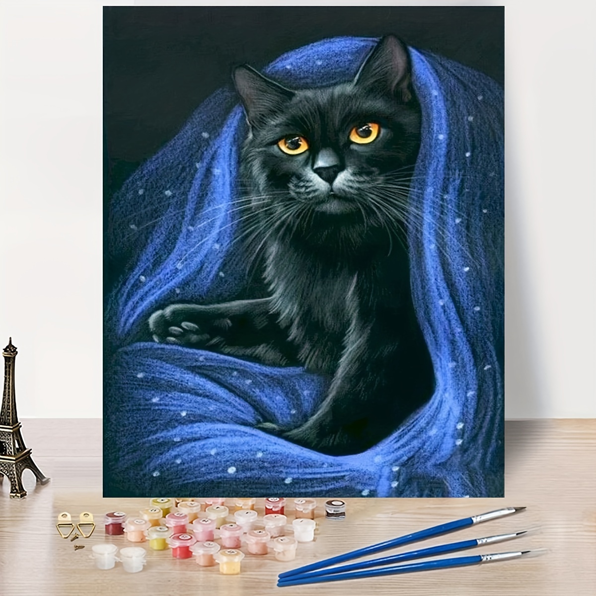 Cats And Flowers One Piece Oil Painting Set Diy Digital Oil - Temu