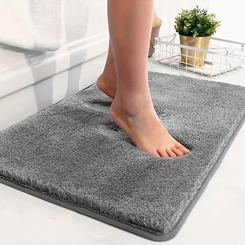 Solid Color Bathmat Absorbent Soft Plush Floor Mat Non-Slip Bath Mat Quick  Dry 19.69 * 31.5 Rug 