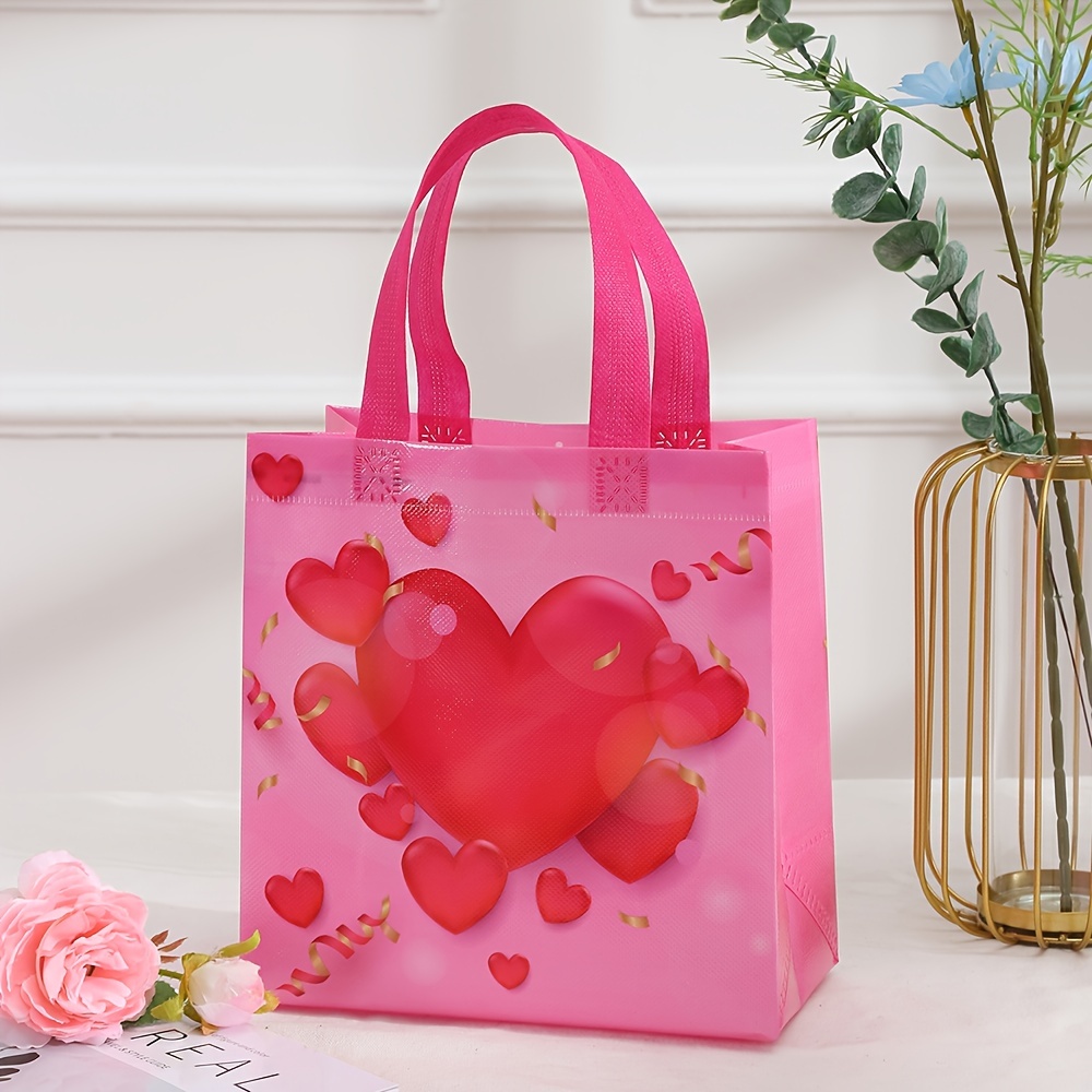 Valentine's Day Love Heart Gift Bags With Handle And Tissue Paper, Birthday Gift  Bag For Boys, Girls, Women And Men Birthdays Party - Temu