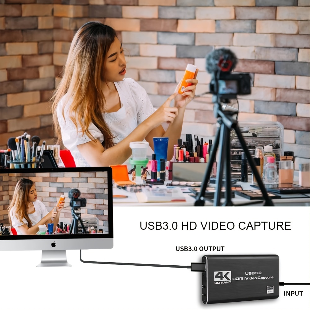 Carte de Capture vidéo, Carte de Capture de Jeu Fulfalic 4K HDMI vers USB,  Carte de Capture Full HD 1080p, Capture de Jeu vidéo HDMI pour l'édition