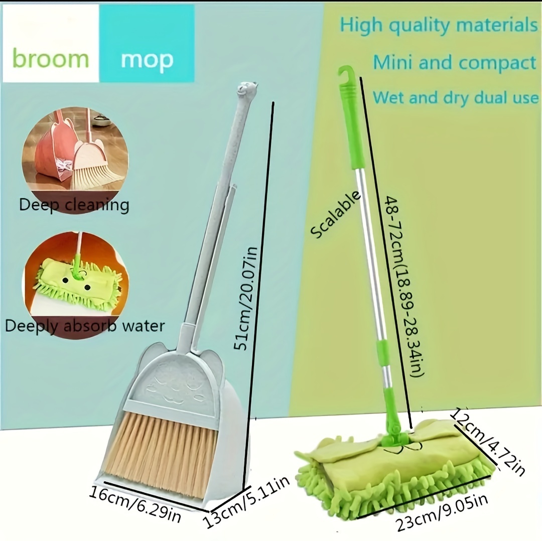 a set of adorable mini broom and mop kit a broom and mop set for home use mini broom combination cleaning supplies cleaning tools details 5