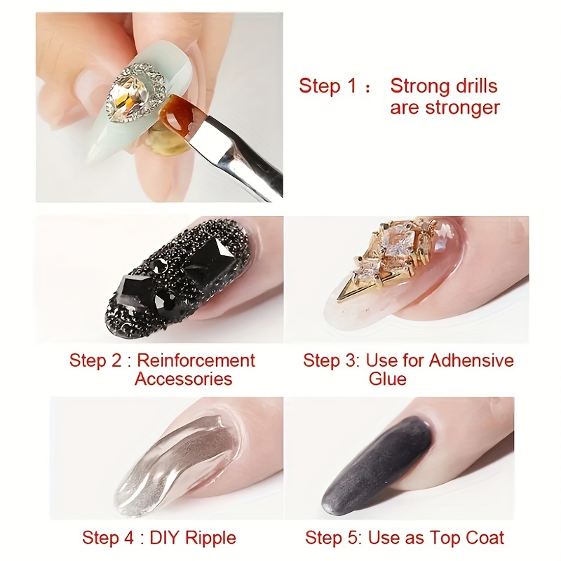 Nail Design Adhesive Super Sticky Rhinestone Glue, Nail Ornament Adhesive  Drill Glue, Non-flowing Glue For Nail Art DIY