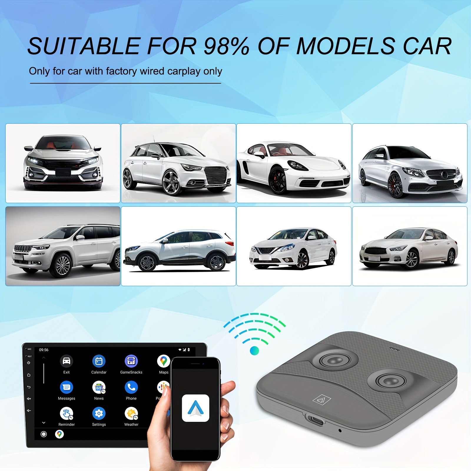 AI Box Pour Carplay/Android Auto Câblé À Sans Fil Carplay/Adaptateur Pour Android  Auto Dongle Support BT USB Type-C - Temu Belgium