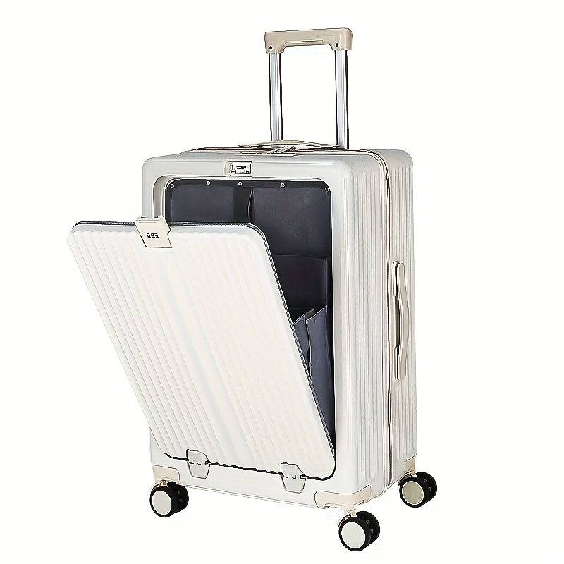 1pc high-value durable suitcase small and fresh trolley case high-end suitcase universal wheel PC material non-TAS password lock with USB interface with cup holder password lock trolley case student suitcase Youngsters&#39;s suitcase