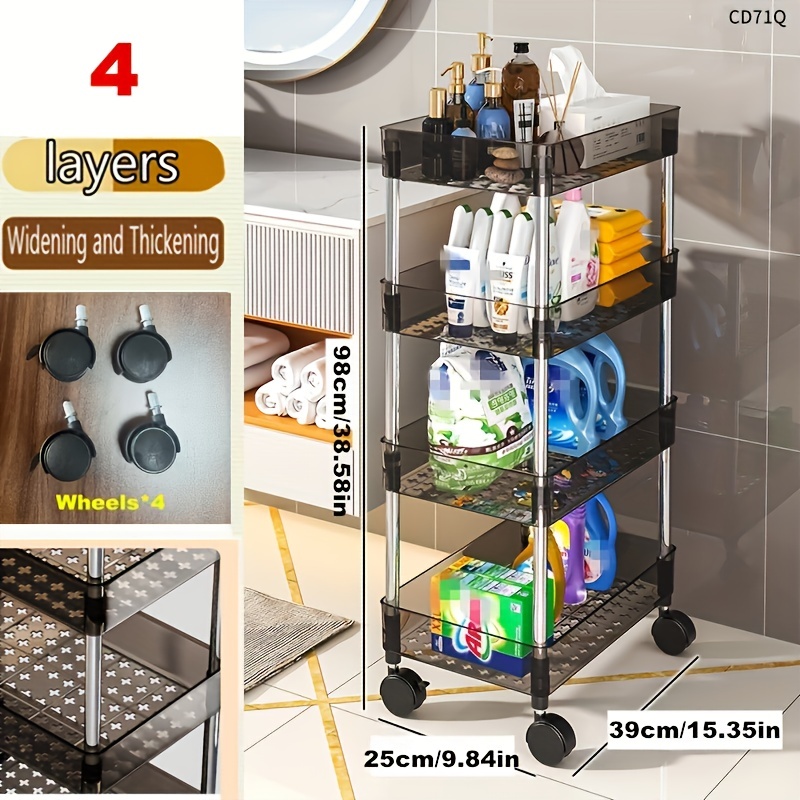 Multi-layer Movable Snack Rack, Bathroom Storage Rack, Narrow Slit  Transparent Storage Rack For Toilet, Removable Storage Shelves In The  Kitchen - Temu
