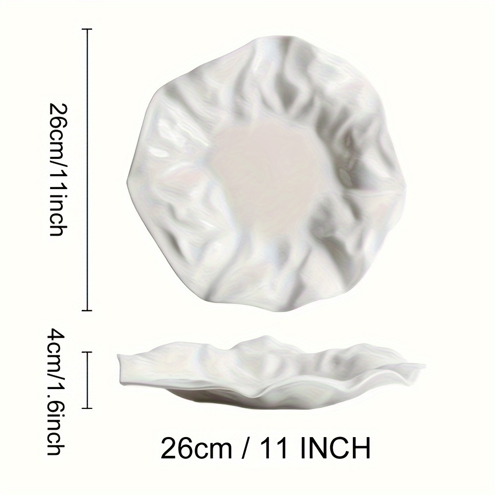 1pc 8-Inch, 1pc 11-Inch And 1pc 13-Inch White Ceramic Dinner Plates, Afternoon Tea Tableware Pasta Plates, Molecular Cuisine Internet Celebrity Fat-Reducing Plate Dishes Home Dessert Display, Salad Fruit Plate