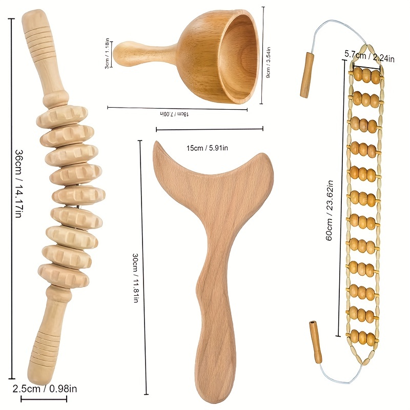 Wooden Massage Kit Wood Therapy Massage Tools Lymphatic - Temu