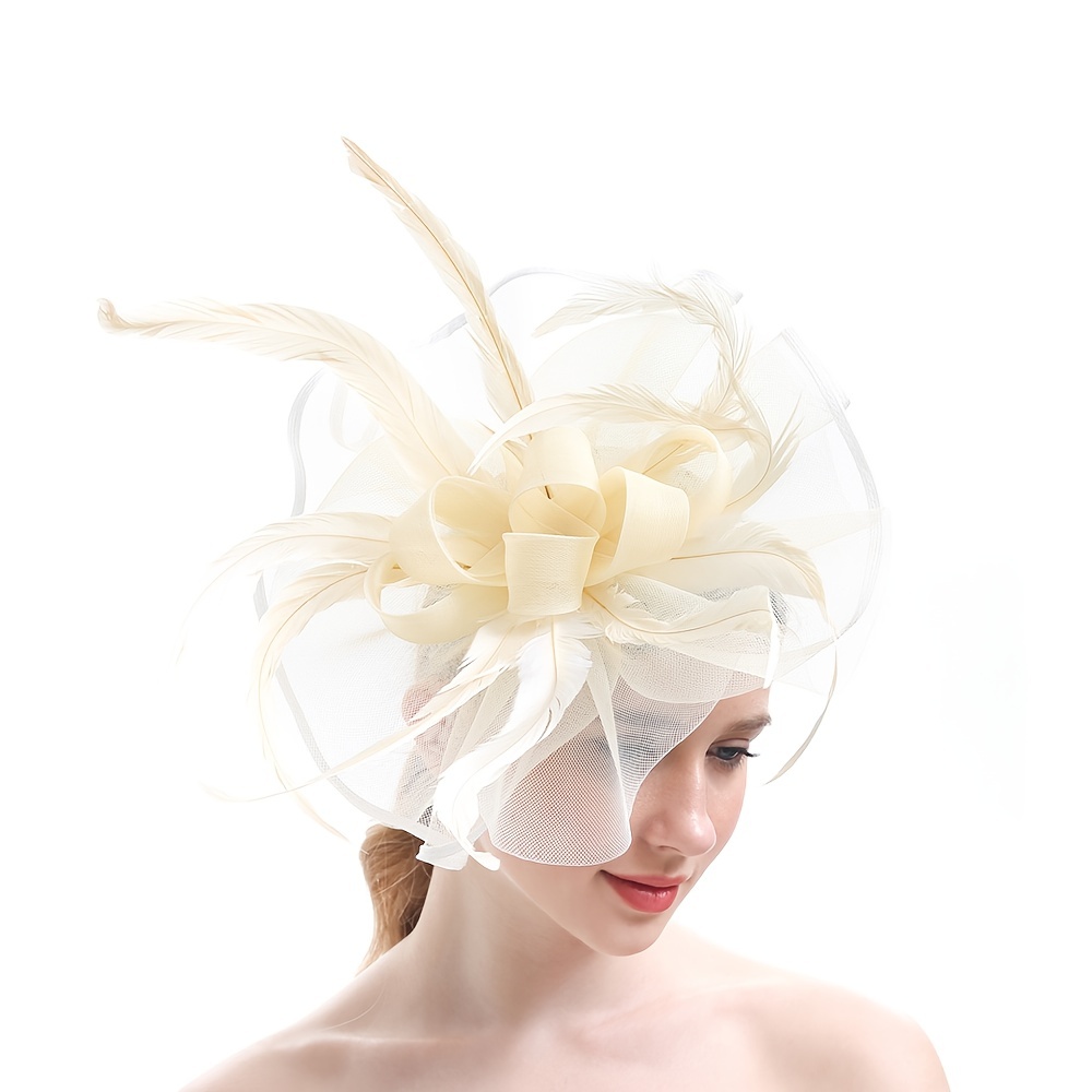 Fascinators Hats Veil Feather Fashion Bridal Makeup Prom - Temu
