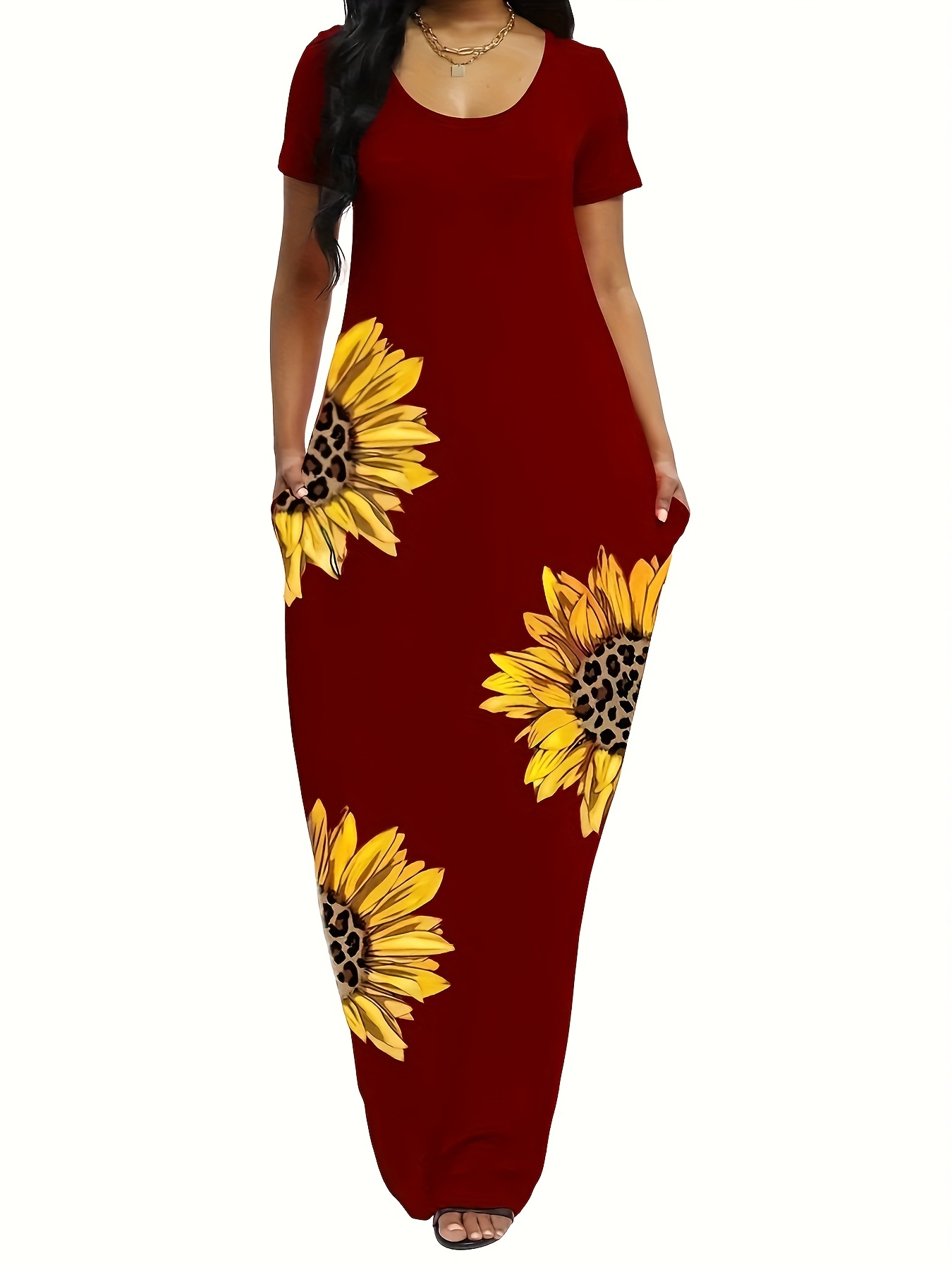 Dolce & Gabbana Sunflower Print Midi Dress | Sendegaro