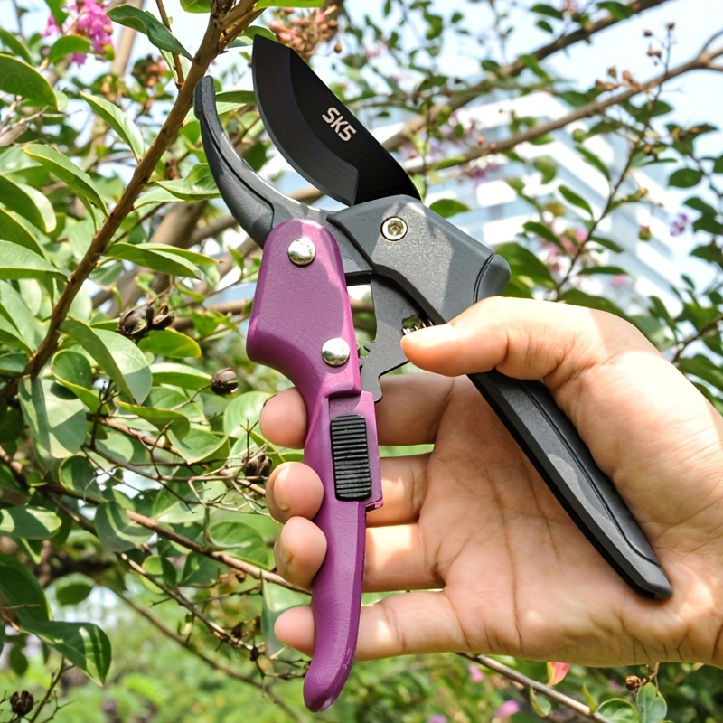 Heavy Duty Pruning Shears with Rust Proof Stainless Steel Blades Handheld Gardening Tools | Orange