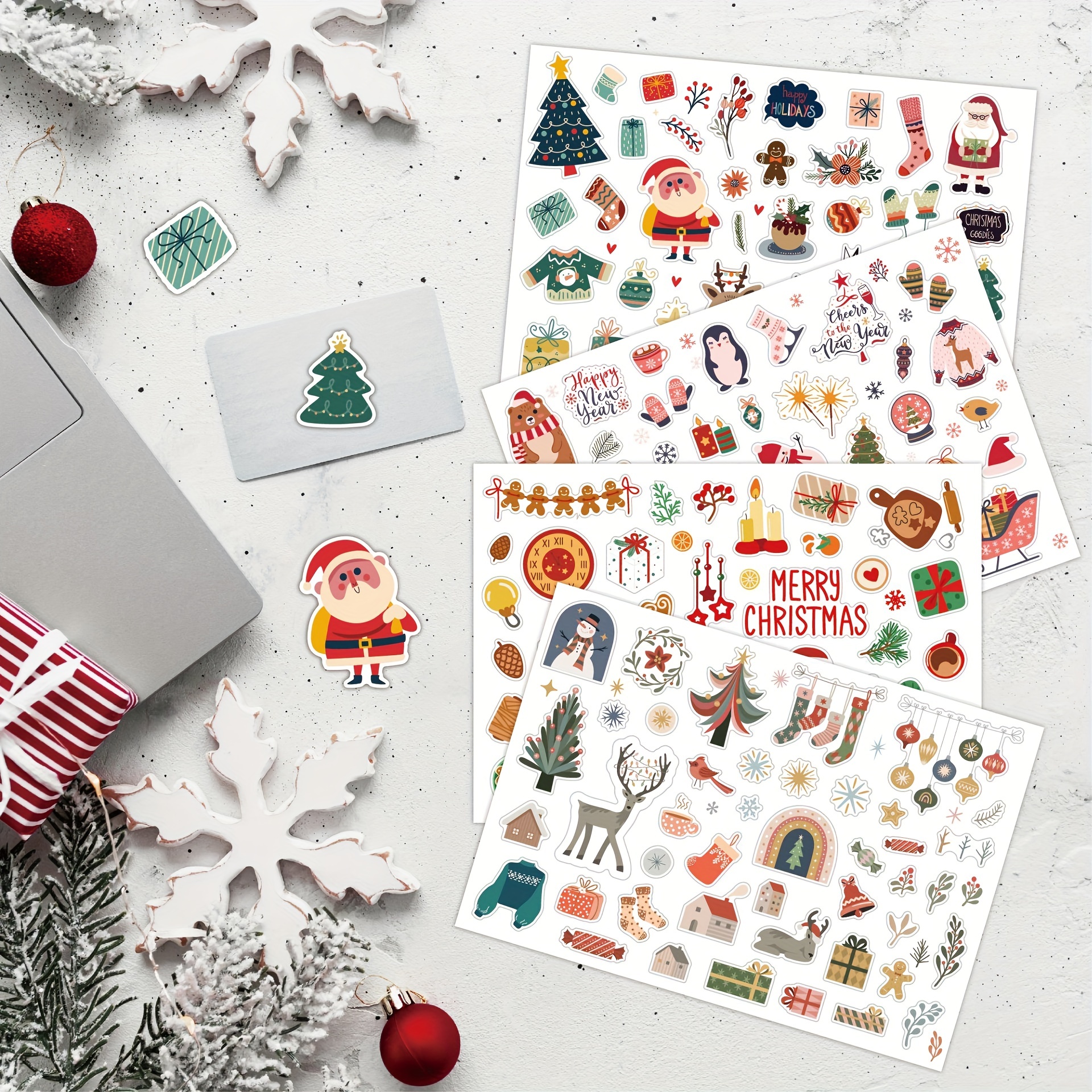 Cute Christmas Vinyl Stickers For Water Bottles Scrapbooking - Temu