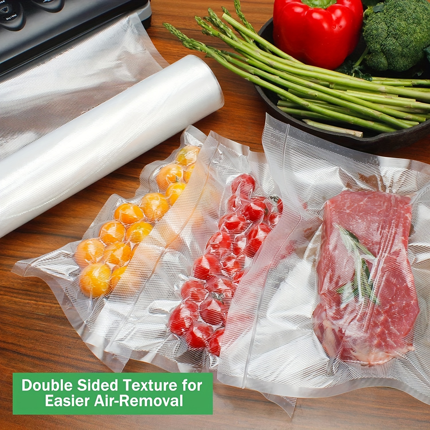bolsas de plástico para la conservación de alimentos al vacío
