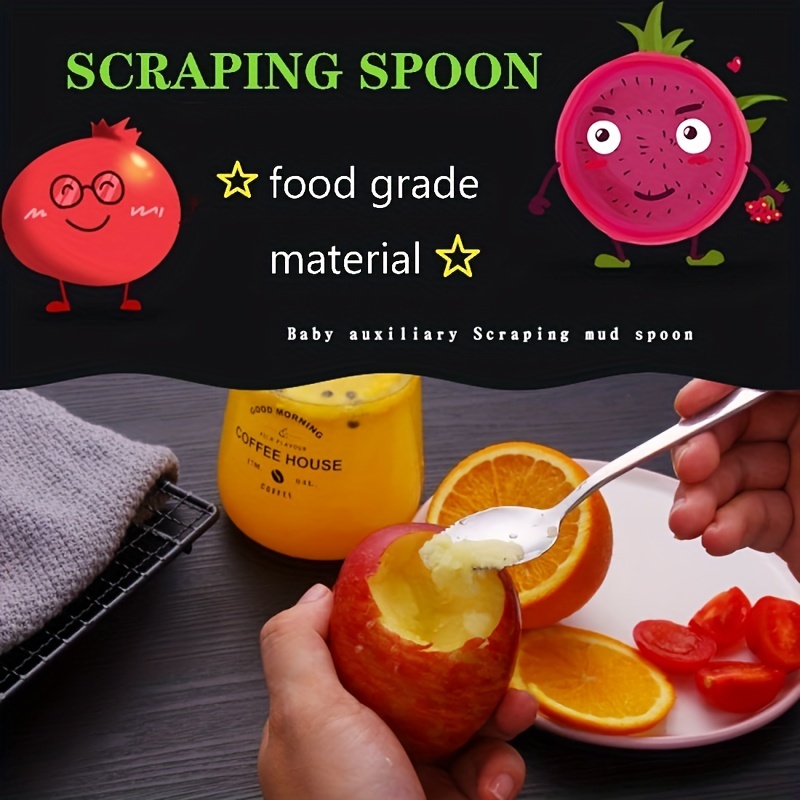 Baby Fruit Spoon Scraper for Baby Feeding 2 in 1 Multifunction Serrated  Fruit Spoon for Kids/