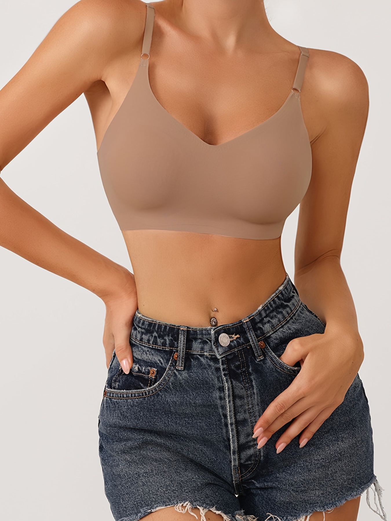 Simple Wireless Sports Bra Comfortable Seamless Bra - Temu Canada