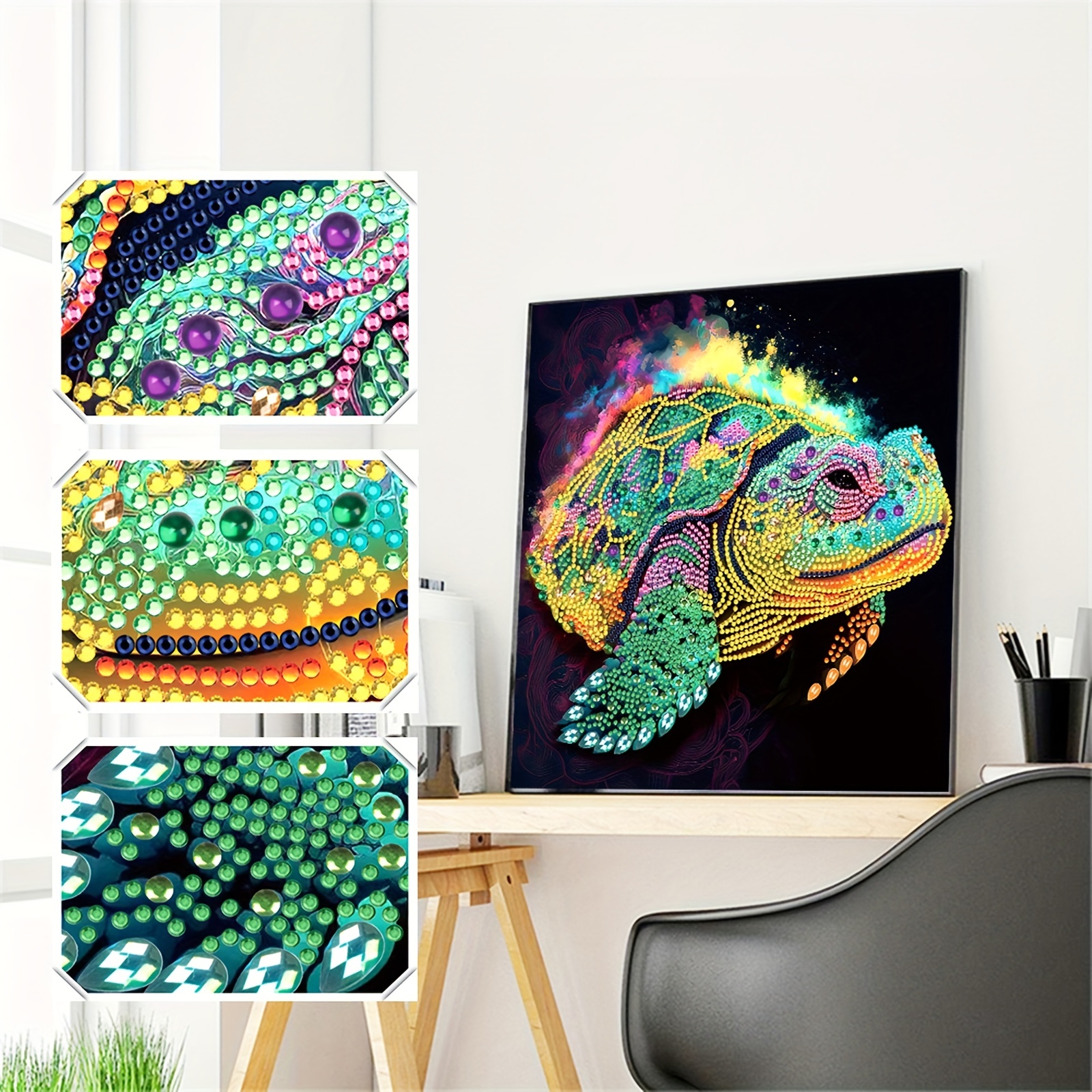 Frameless Diy 5d Artificial Diamond Painting Turtle Diamond - Temu