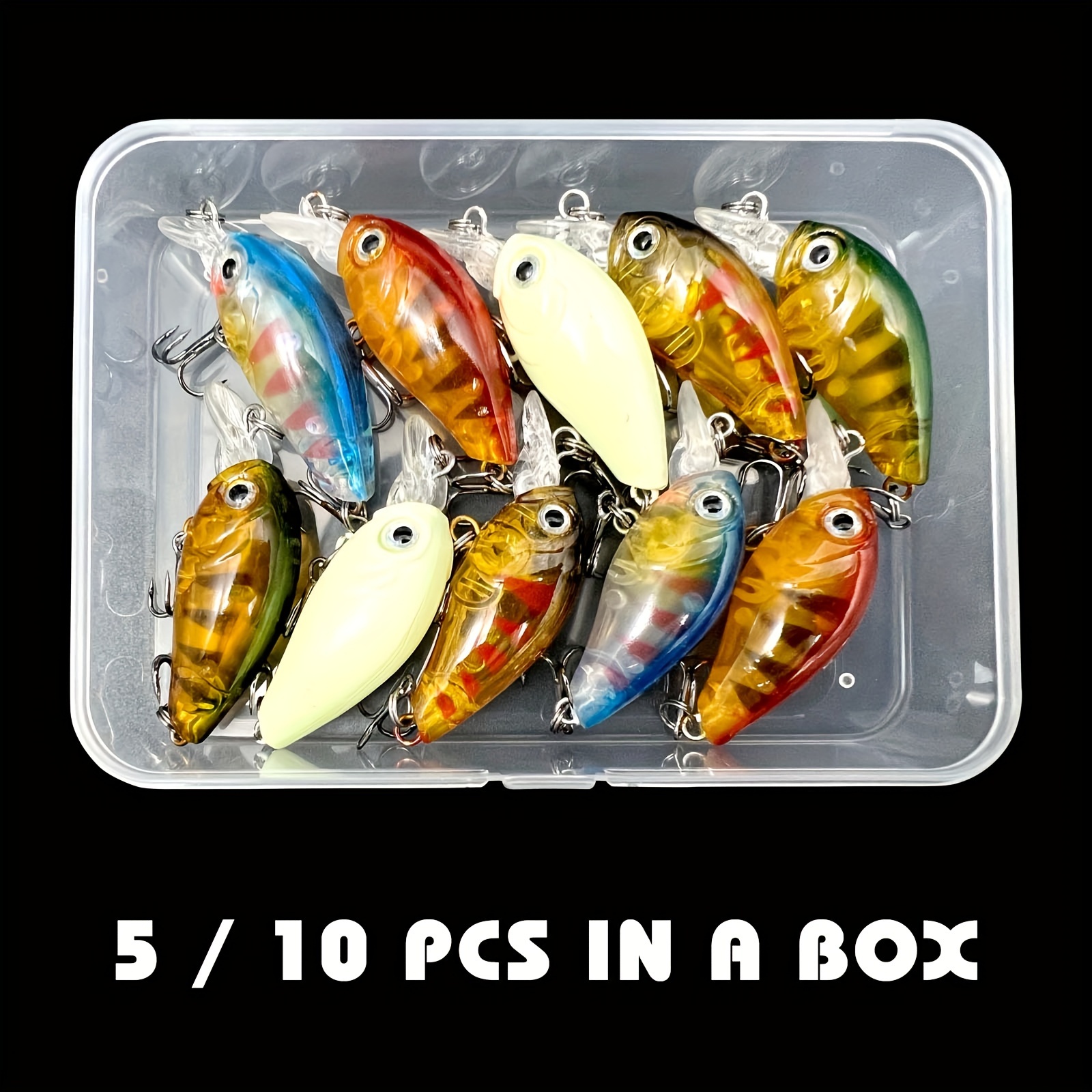 5pcs/10pcs 4.5cm/4g Crankbait Kit, Floating Fishing Lure, Hard Wobbler  Topwater Fishing Tackle, Hard Lure Kit