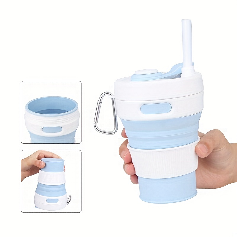 Foldable Coffee Cup With Handle And Lid Creative Portable - Temu