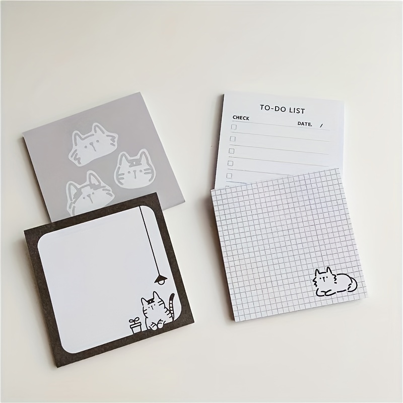50 Sheets Simple Black Sticky Notes Student Portable Mini Black Memo Pad
