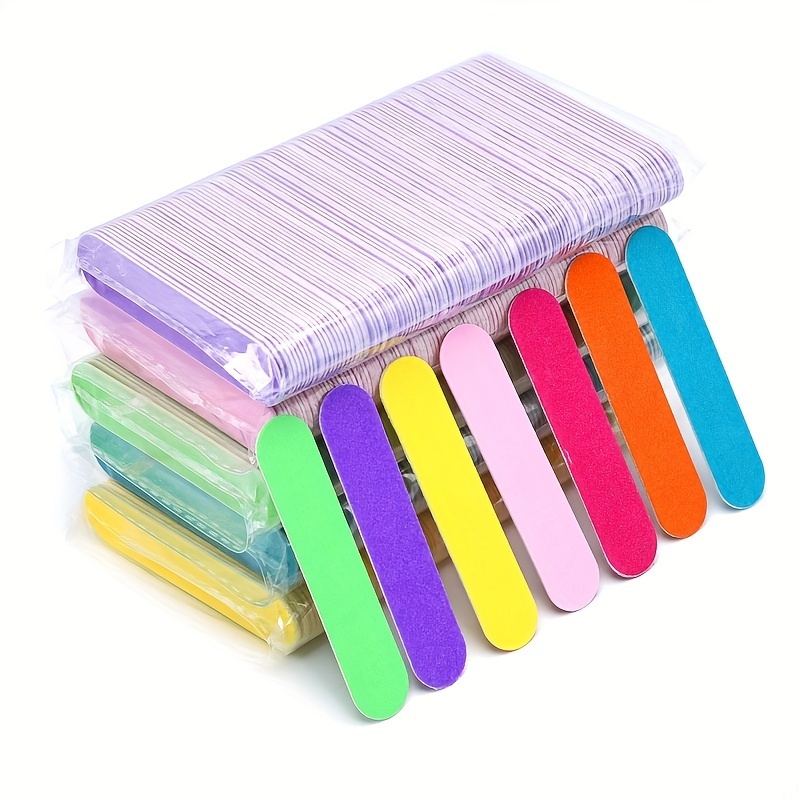 

100 Pcs/set Professional Double-sided Wooden Nail File With Strong Sandpaper For Manicure And Nail Polishing