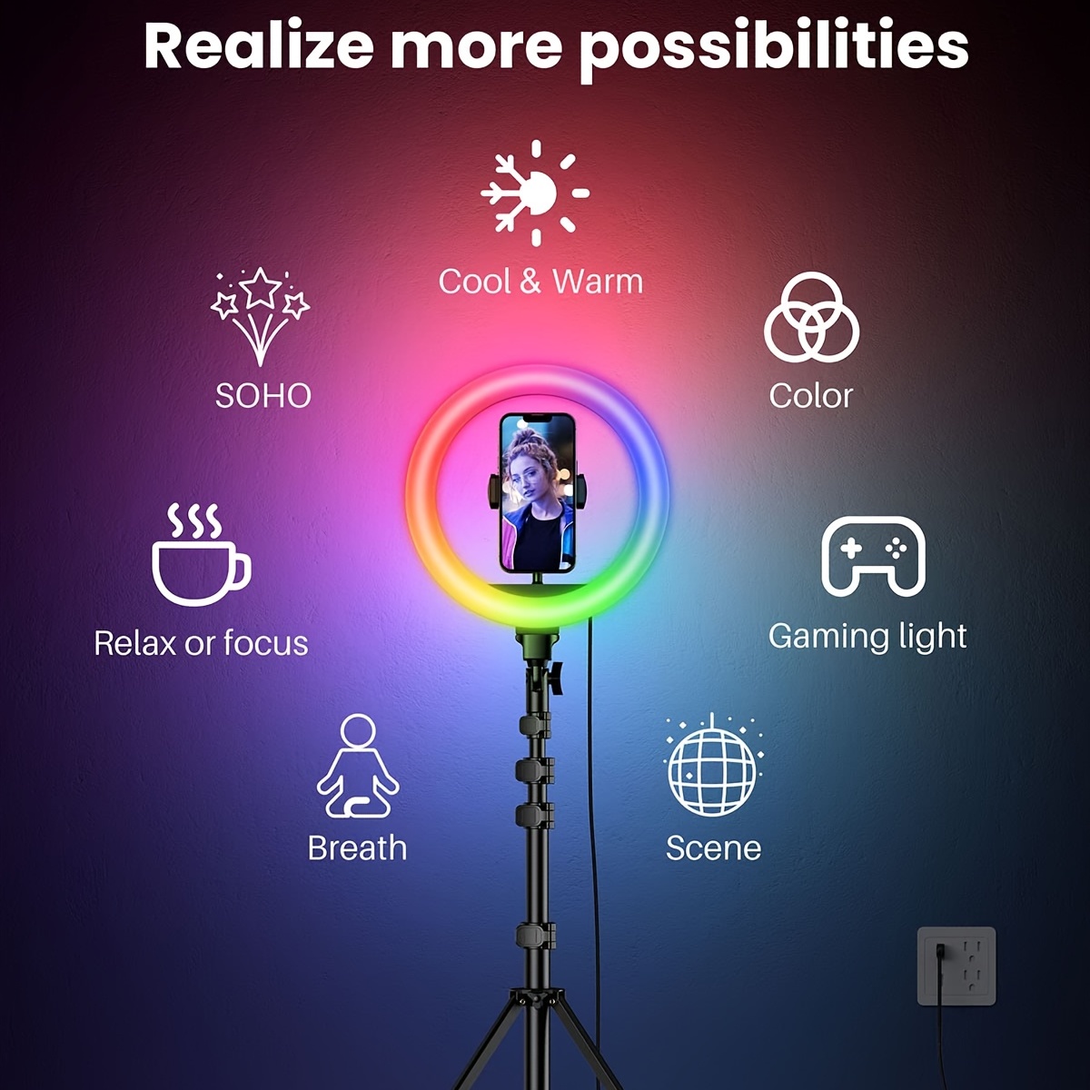  Rechargeable Clip-on Selfie Fill Light with 66 LED
