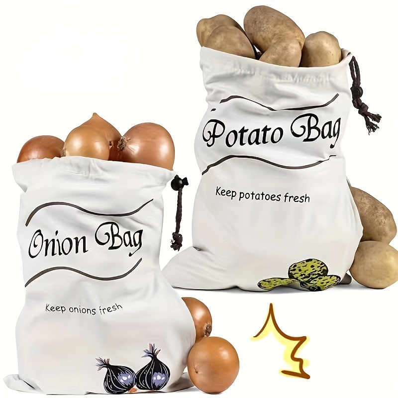 

1pc Storage Bags, Household Portable Food Storage Bags, Reusable Food Drawstring Pouch, For Onion, Garlic, Banana, Lettuce, For Keeping Food Fresh, Kitchen Organizers And Storage, Kitchen Accessories