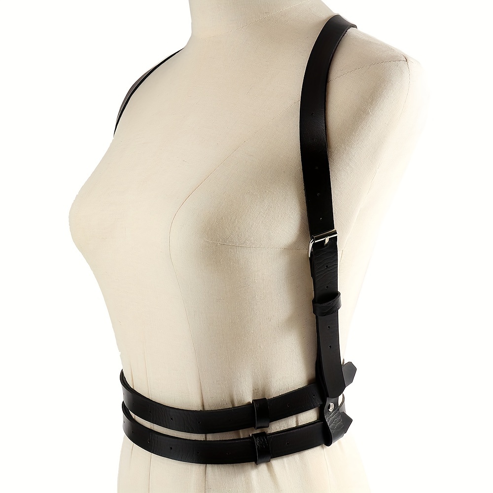 Fashion Body Harness Leather Bondage Suit Mens Braces Belts 