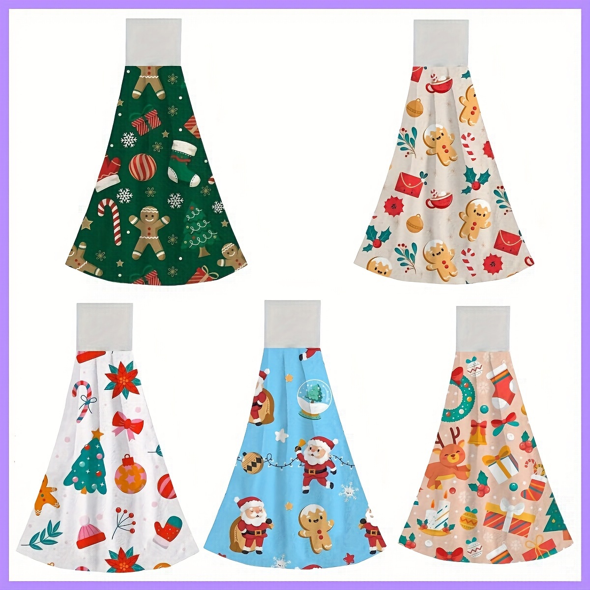 Cute Christmas Pattern Fingertip Towel Hanging Towel For - Temu