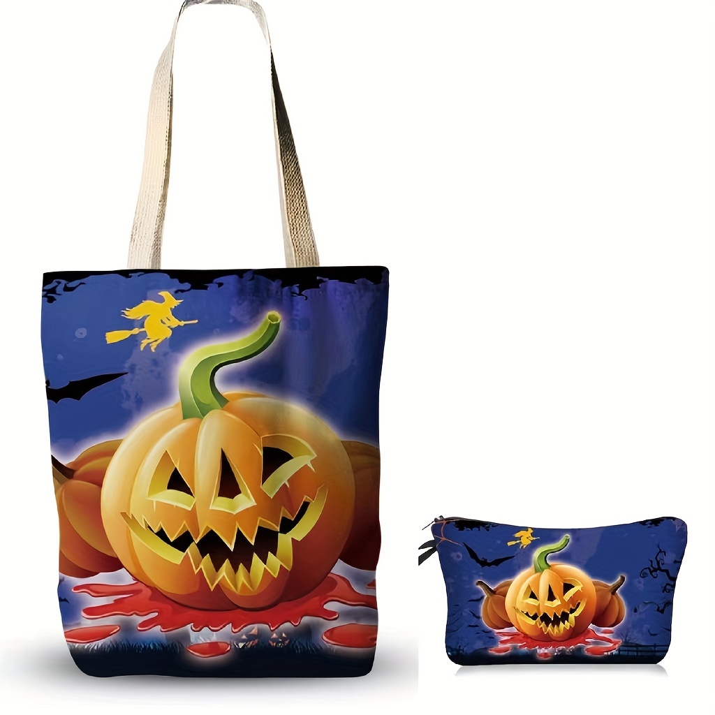 T.J. TJMaxx Shopping Gift Bag Halloween Cats Candy Pumpkin Witch Tote New
