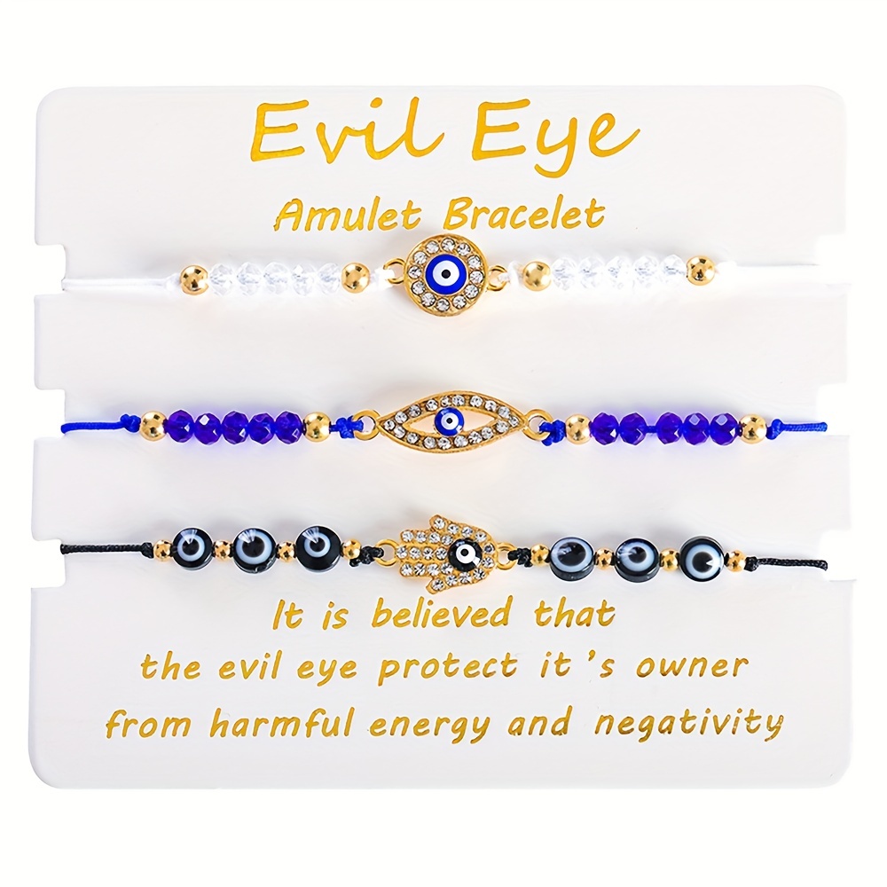 Evil Eye Bracelets Pack For Women Girls Adjustable Bracelets - Temu