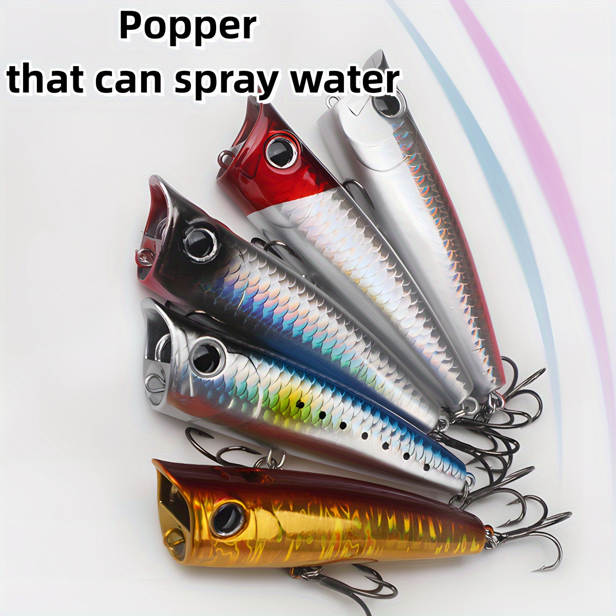 10Pcs/Lot Popper Fishing Lures 8cm/11g TopWater Pesca Artificial Bait Bass  Pike Crankbait Wobblers Fishing Tackle 10 Colors
