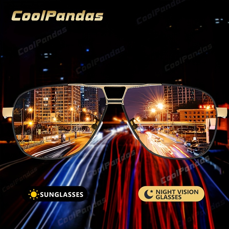 Premium Cool Rimless Square Lens Polarized Night Driving - Temu