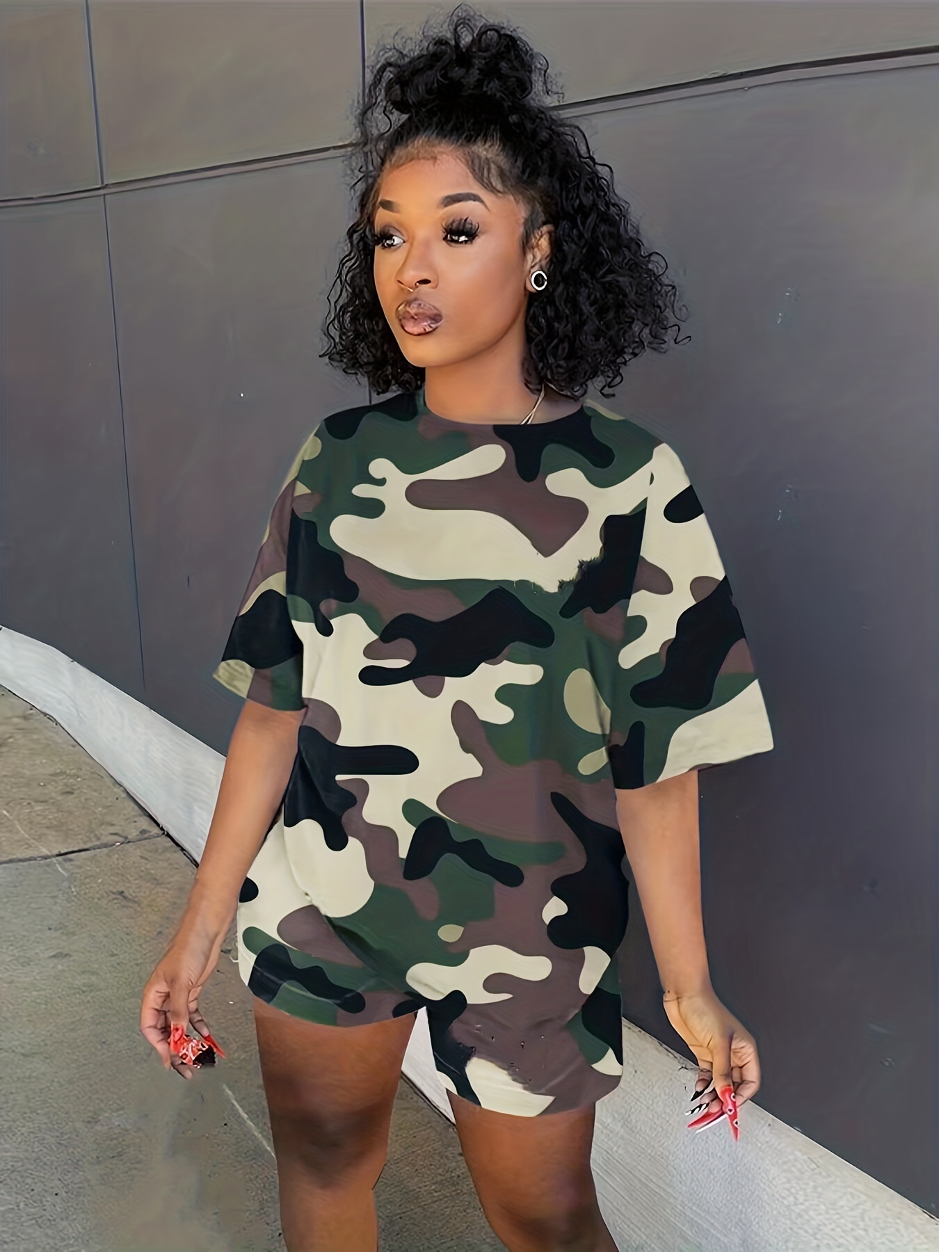 Camo two piece set best sale