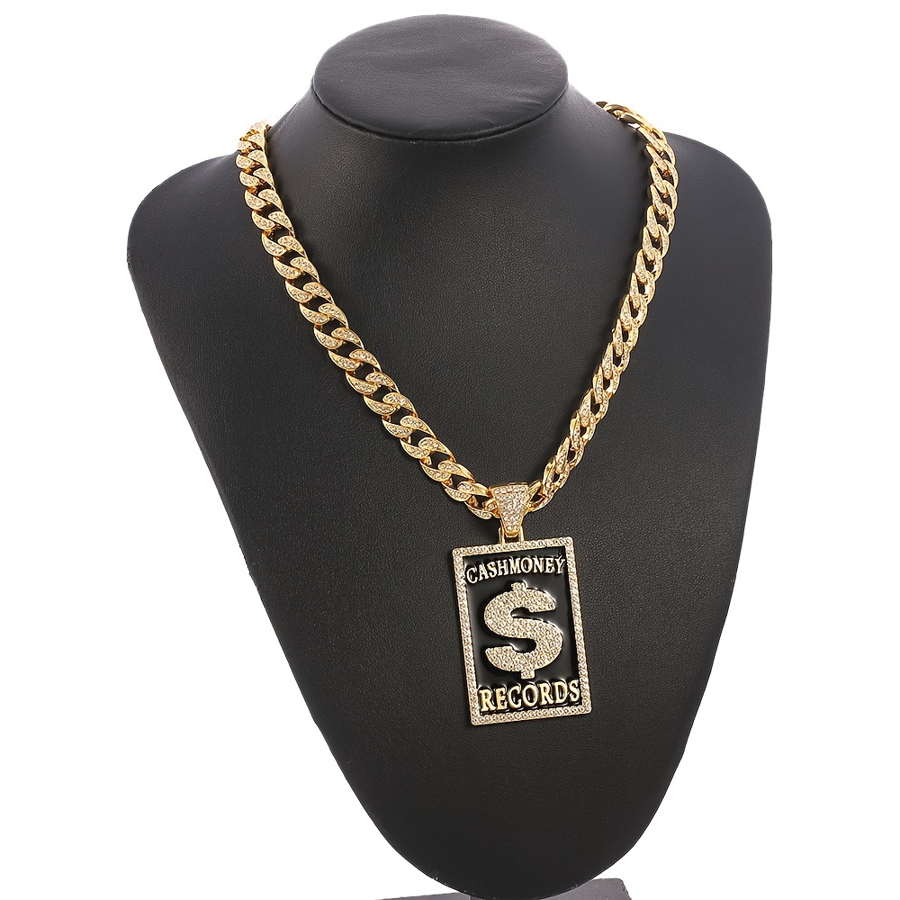 Trendy Hip Hop Jewelry Set Artificial Diamond Cuban Chain Temu