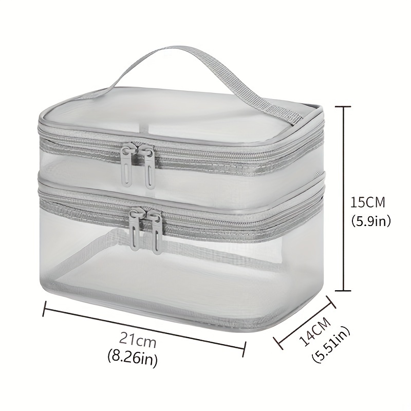 Portable Cosmetic Bag Makeup Case Transparent Mesh Storage