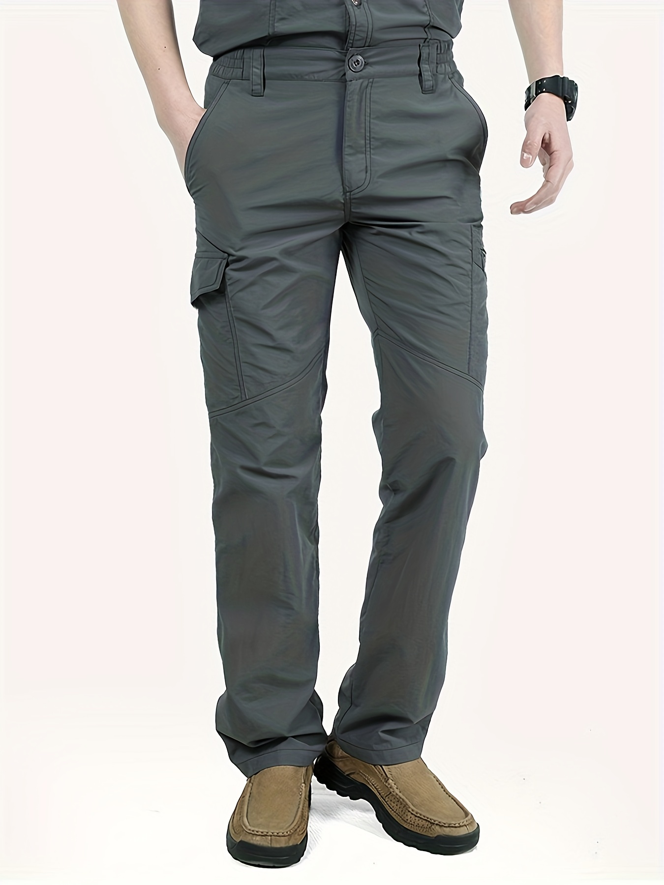 Men's Thin Active Cargo Pants Multi Pockets Breathable - Temu