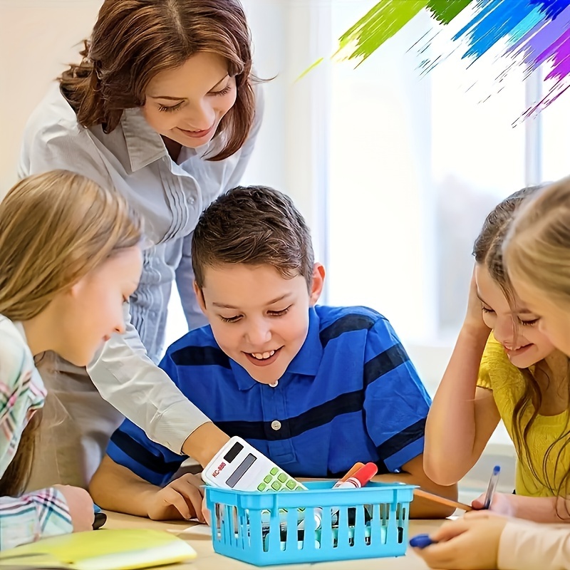 Colored Plastic Baskets, Classroom Storage Boxes For Organizing