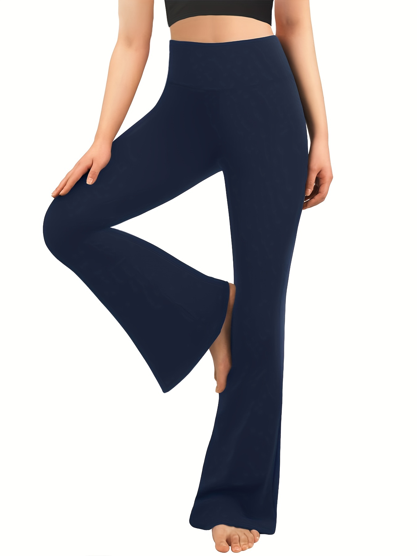 High Waisted Bootcut Leggings Women Solid Color Flared - Temu