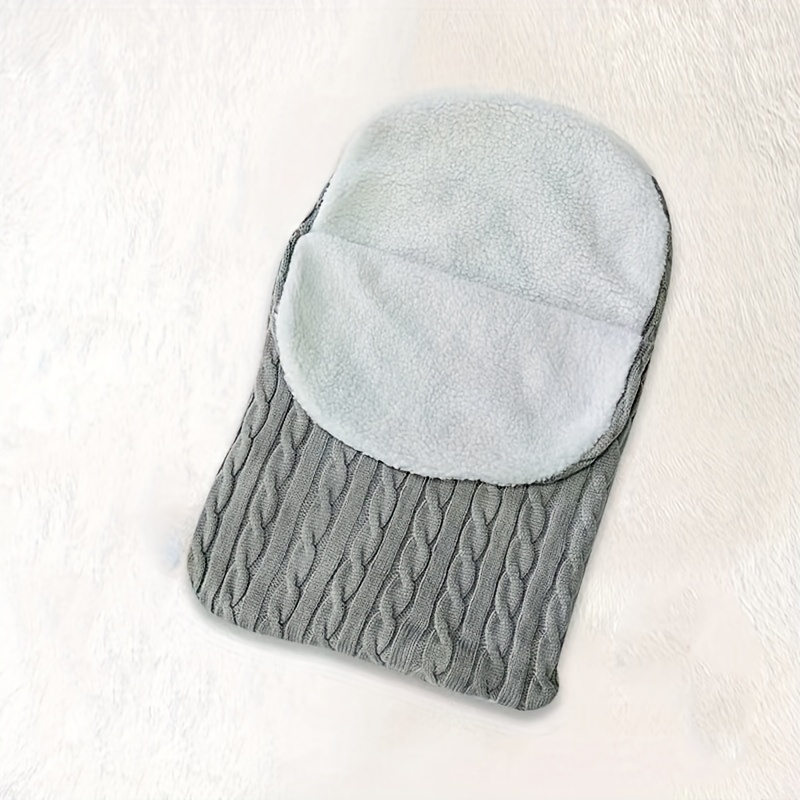 Baby Plus Velvet Sleeping Bag, Thickened Knitted Warm Blanket
