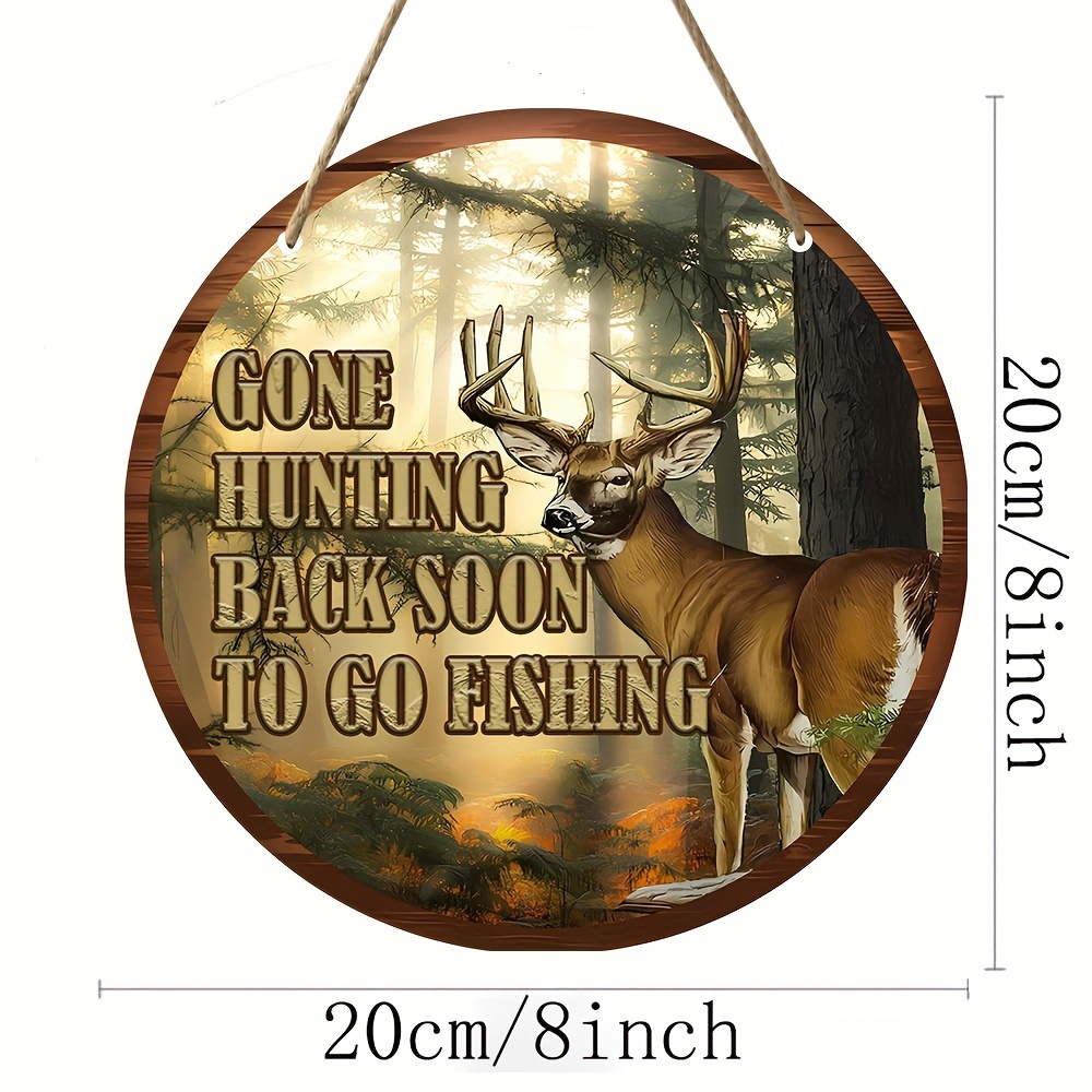 Wooden Sign Gone Hunting Back Soon Funny Wildlife Deer Cabin - Temu