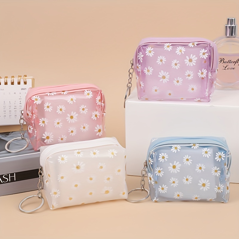 Aaiffey Clear Makeup Bag Small Cosmetic Bag Transparent Makeup Travel Pouch  Mini Toiletry Bag for Purse Women Coin Purse Aesthetic Stuff