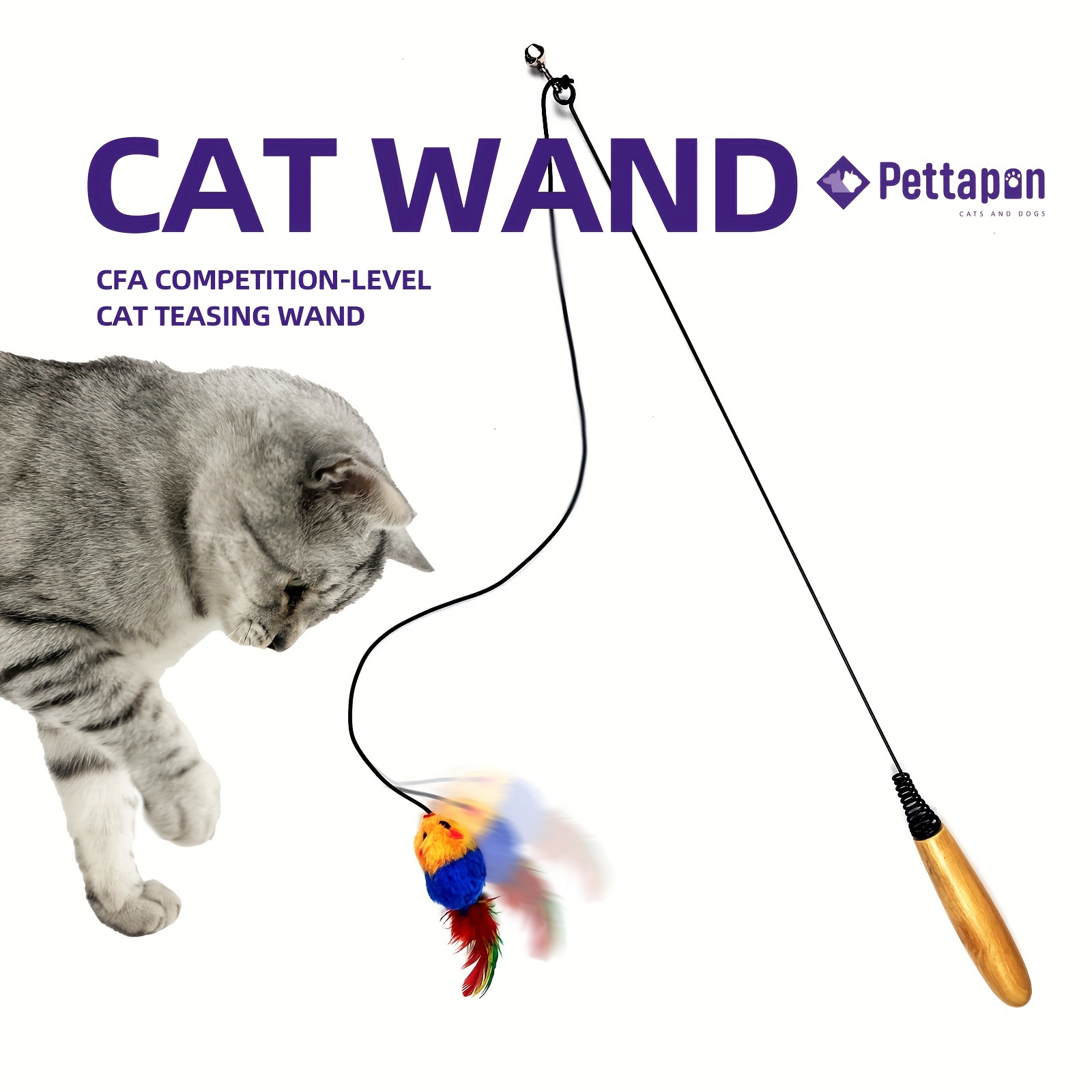Cat Wand Toy Mouse Interactive Cats Kitten Feather Toy Play - Temu