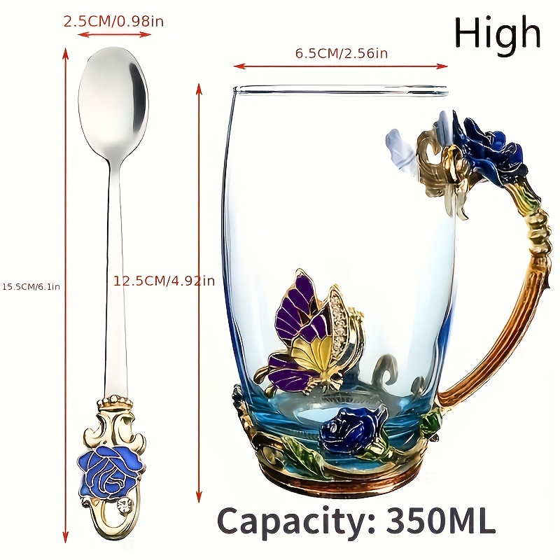 Elegant Flower Pattern Tea Cup With Coaster And Spoon, Clear Glass Coffee Mug  Set, Coffee Cups, Water Cups, Summer Winter Drinkware, Home Kitchen Items,  Birthday Gifts - Temu Republic of Korea