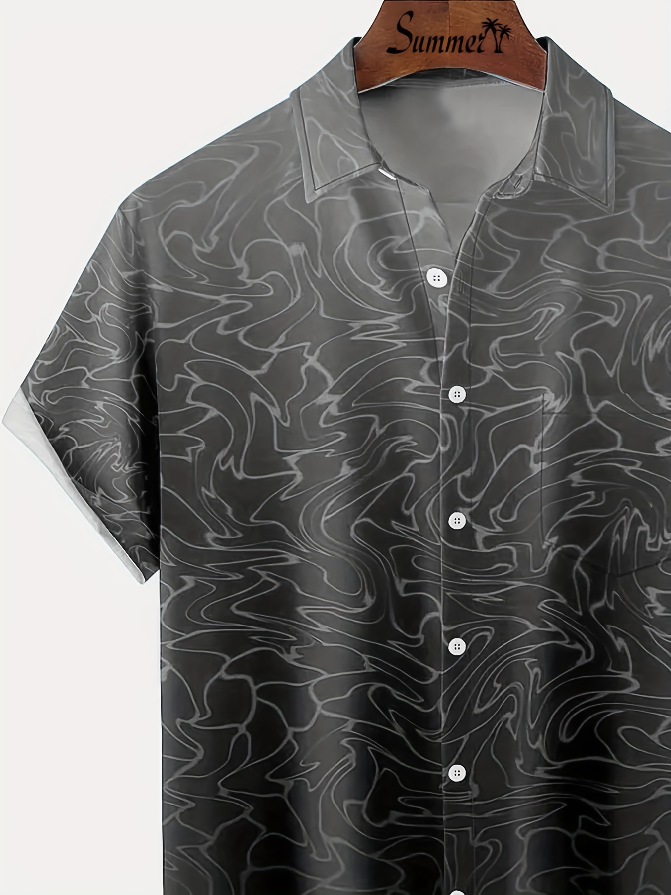 Plus Size Men's Hawaiian Shirts Beach Gradient Printed Short