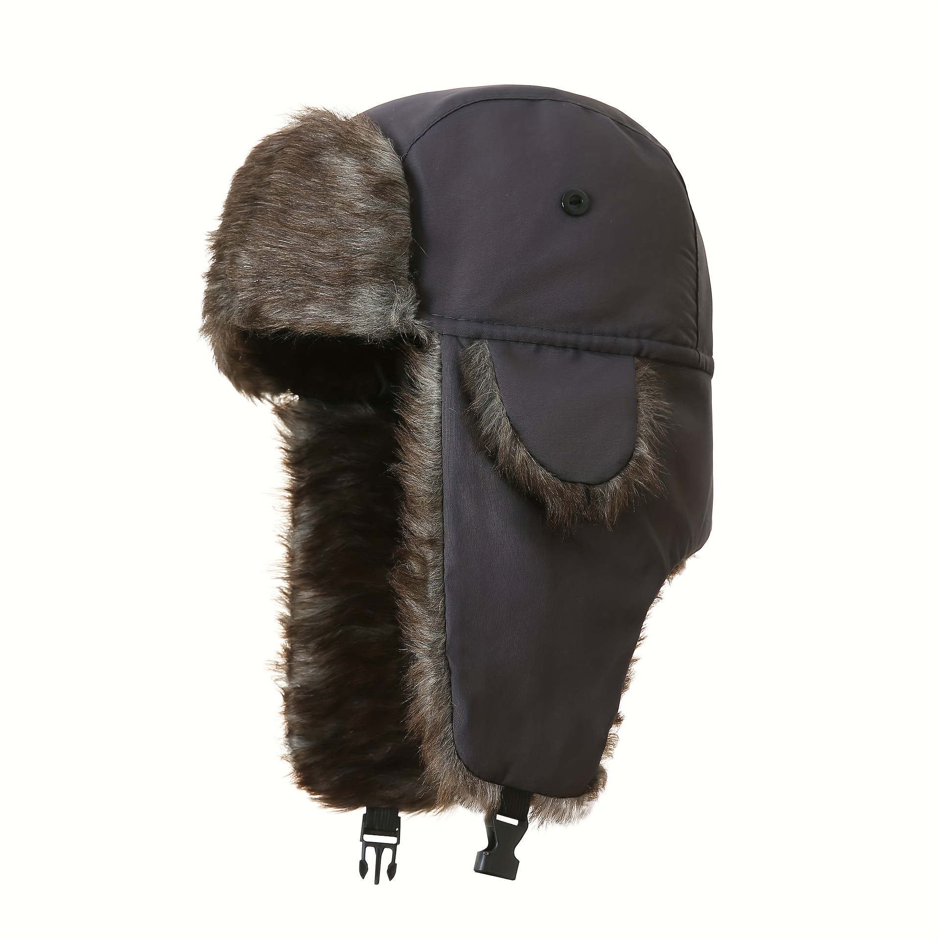 TEMU Thicken Faux Fur Bomber Hat With Earflap, Women Winter Plush Snow Bonnet, Warm Earmuffs Skiing Beanies, Outdoor Fishing Caps
