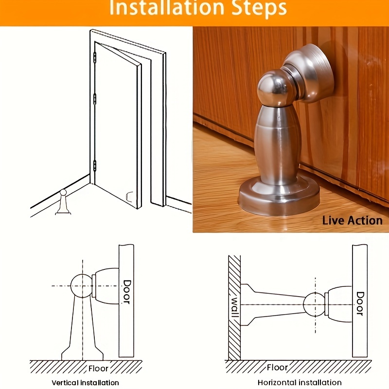 Butoir de porte magnétique, loquet de porte en acier inoxydable