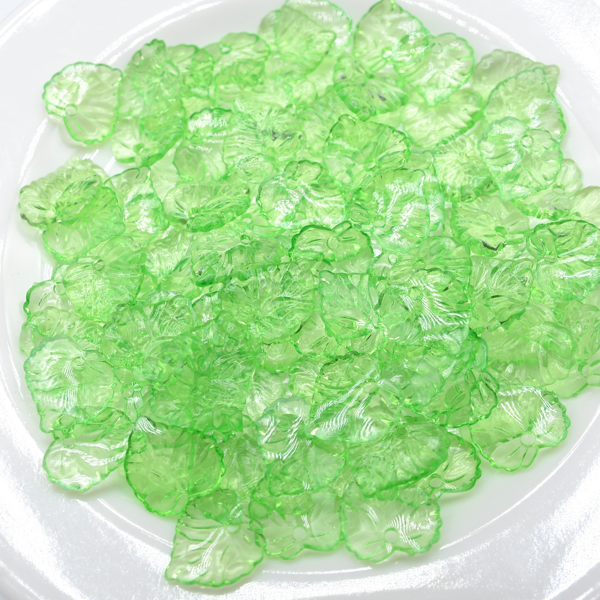 100 Pcs Vert Transparent Acrylique Feuille Pendentifs - Temu France